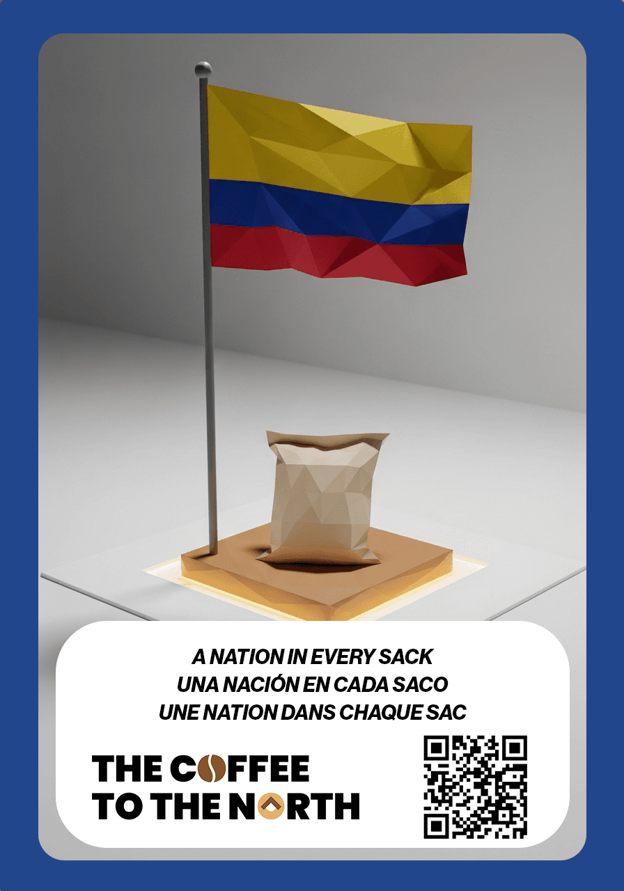 Coffee and Colombian identity visual card